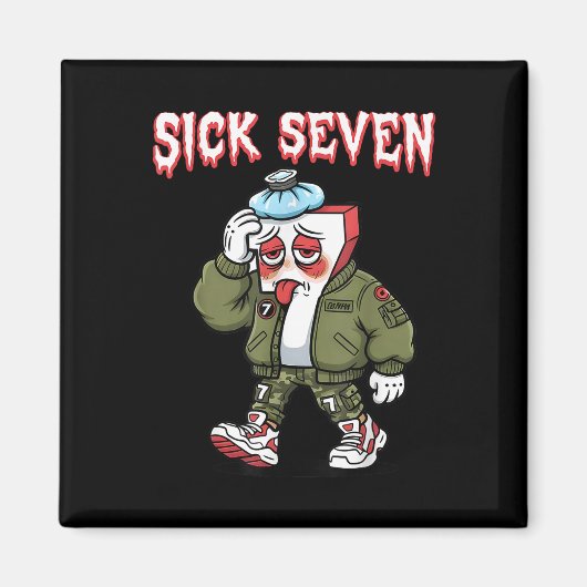 Sick Seven 67 ミーム おもしろい Gen Alpha スラング 脳死 マグネット (正面)