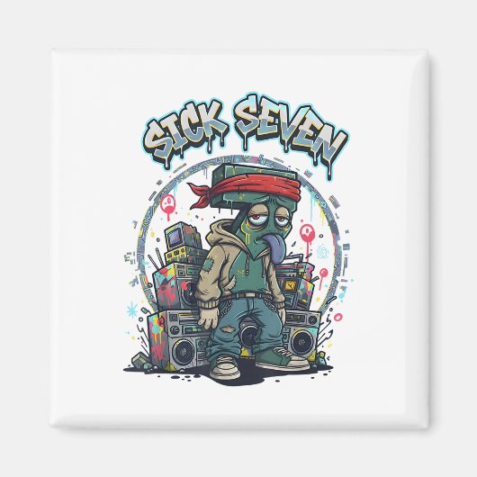 Sick Seven 67 Graffiti Meme Six Seven Fun Street U マグネット (正面)
