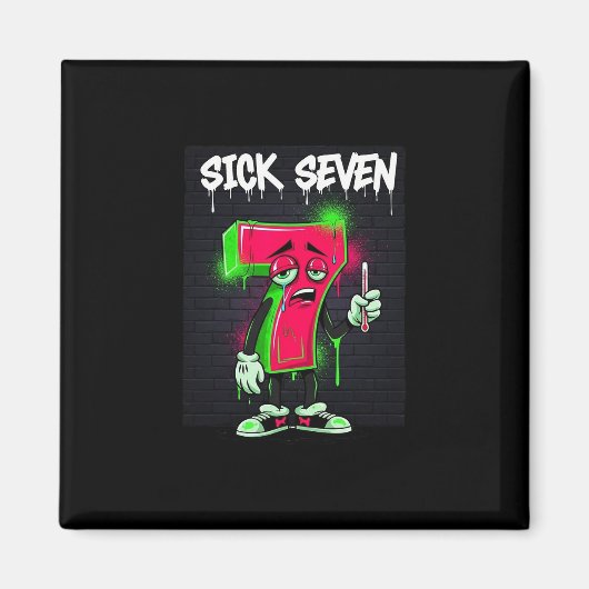 Sick Seven 67 Meme Halloween Costume Fun Retro Hum マグネット (正面)