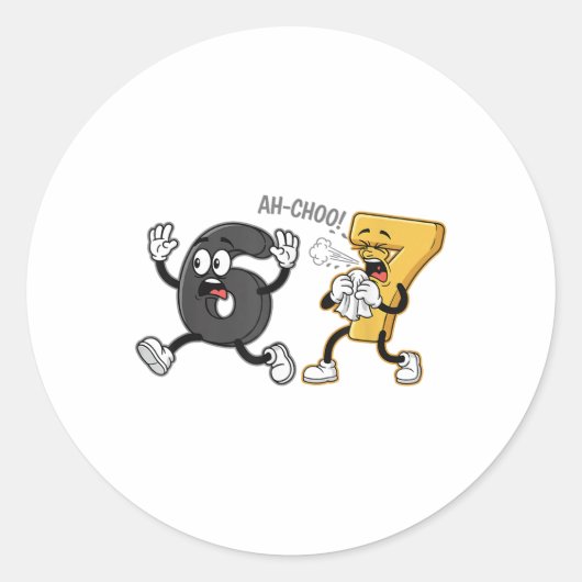 Sick Seven Funny 67 Six Seven Meme Pun Gen Alpha S ラウンドシール (正面)