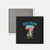 Sick Seven Funny Meme 67 Six Seven Halloween Costu マグネット (正面/裏面)