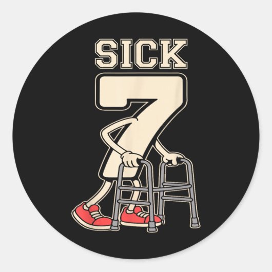 Sick Seven Meme 67 Funny Sick 7 Seven With A Chrom ラウンドシール (正面)