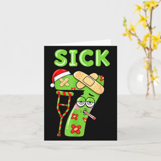 Sick Seven Meme 67 Number Santa Hat Christmas Men  カード (黄色い花)