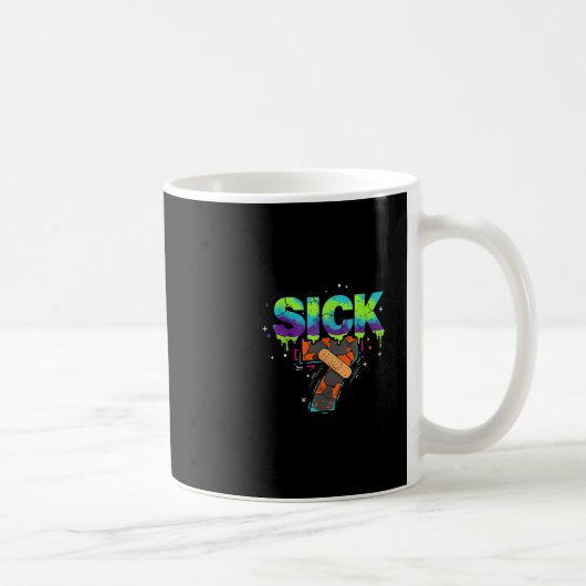 Sick Seven Meme Graffiti Drip Fun Wordplay  コーヒーマグカップ (右)