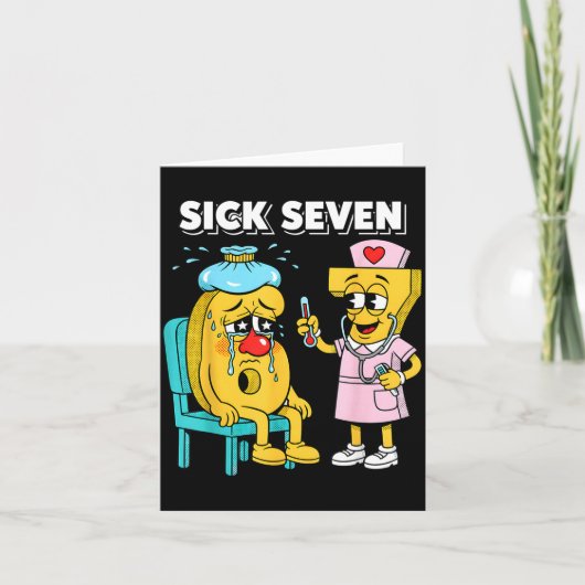 Sick Seven Meme Six Seven Sick 7 Funny Nurse Women カード (正面)
