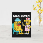 Sick Seven Meme Six Seven Sick 7 Funny Nurse Women カード (黄色い花)