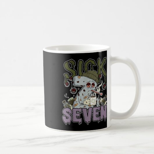 Sick Seven Meme Tee 67 Six Seven Funny Wordplay  コーヒーマグカップ (右)