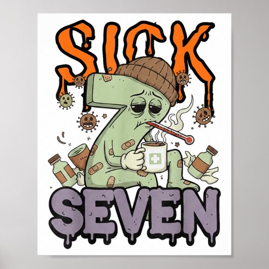 Sick Seven Meme Tee 67 Six Seven Funny Wordplay Ha ポスター (正面)
