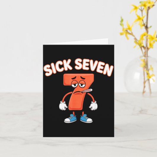 Sick Seven Meme Tee Six Seven Fun Wordplay  カード (黄色い花)