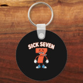 Sick Seven Meme Tee Six Seven Fun Wordplay  キーホルダー (正面)