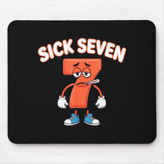 Sick Seven Meme Tee Six Seven Fun Wordplay  マウスパッド (正面)