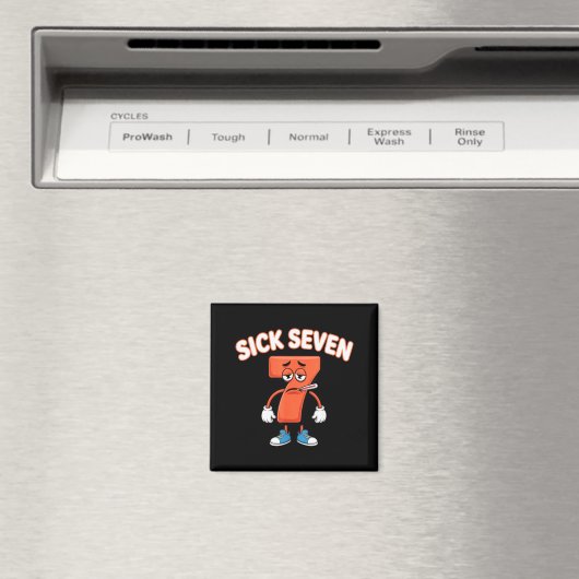 Sick Seven Meme Tee Six Seven Fun Wordplay  マグネット (インサイチュ (食洗機))