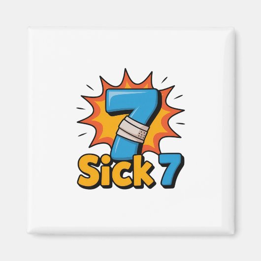 Sick Seven Meme Tee Six Seven Fun Wordplay  マグネット (正面)
