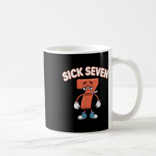 Sick Seven Meme Tee Six Seven Fun Wordplay _2 コーヒーマグカップ (右)