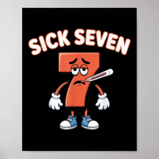Sick Seven Meme Tee Six Seven Fun Wordplay _4  ポスター (正面)