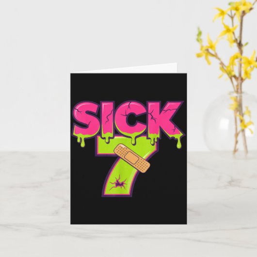 Sick Seven Meme Tee Six Seven Fun Wordplay Drip  カード (黄色い花)