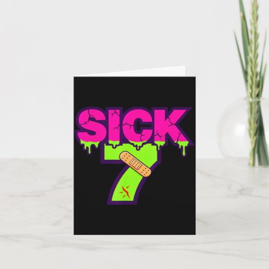 Sick Seven Meme Tee Six Seven Fun Wordplay Drip  カード (正面)