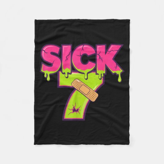 Sick Seven Meme Tee Six Seven Fun Wordplay Drip  フリースブランケット (正面)