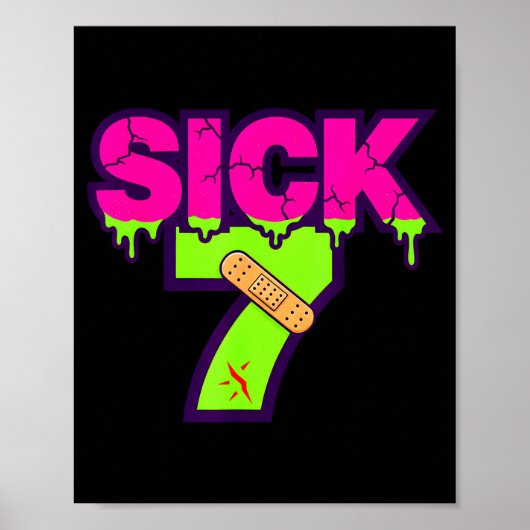 Sick Seven Meme Tee Six Seven Fun Wordplay Drip  ポスター (正面)