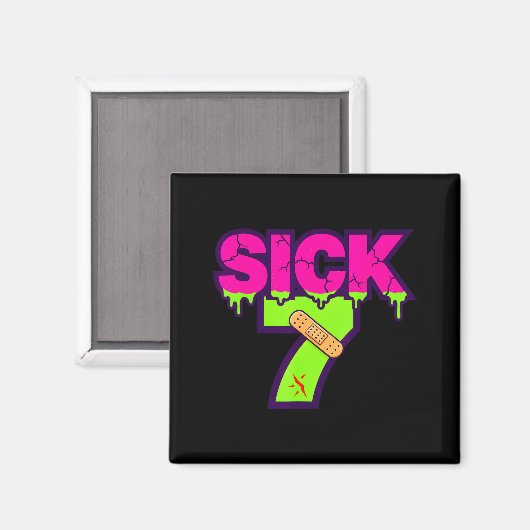 Sick Seven Meme Tee Six Seven Fun Wordplay Drip  マグネット (正面/裏面)