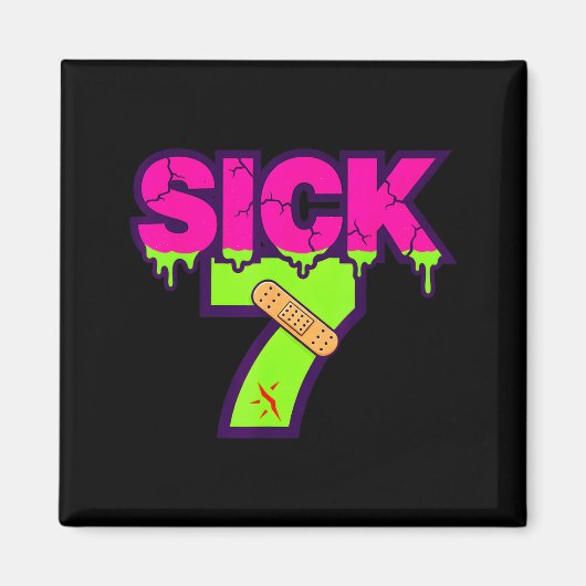 Sick Seven Meme Tee Six Seven Fun Wordplay Drip  マグネット (正面)