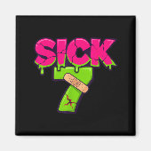 Sick Seven Meme Tee Six Seven Fun Wordplay Drip  マグネット (正面)