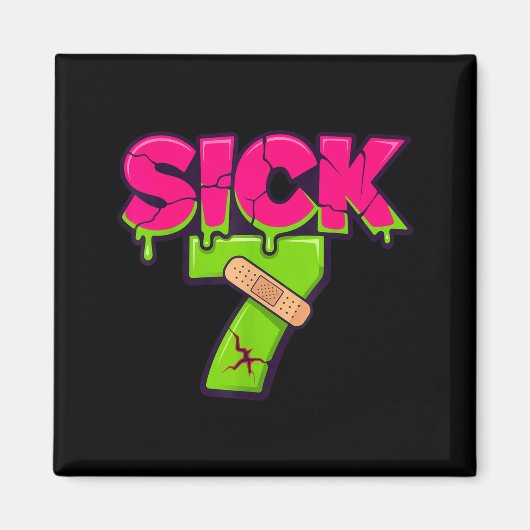 Sick Seven Meme Tee Six Seven Fun Wordplay Drip  マグネット (正面)