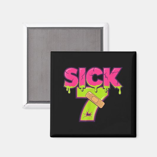 Sick Seven Meme Tee Six Seven Fun Wordplay Drip  マグネット (正面/裏面)