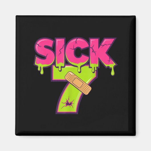 Sick Seven Meme Tee Six Seven Fun Wordplay Drip  マグネット (正面)