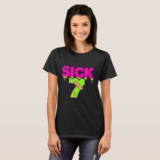 Sick Seven Meme Tee Six Seven Fun Wordplay Drip  Tシャツ (正面フル)