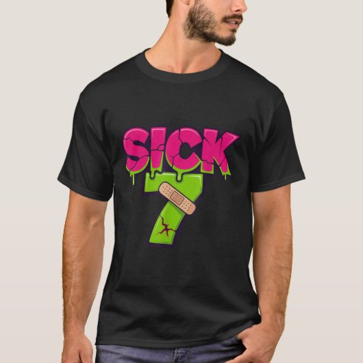 Sick Seven Meme Tee Six Seven Fun Wordplay Drip  Tシャツ (正面)