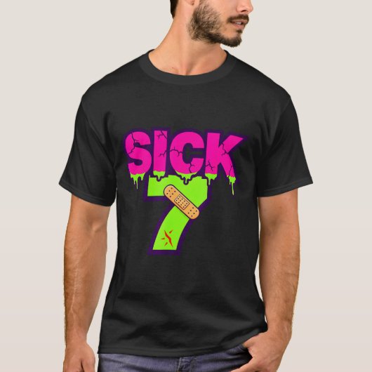 Sick Seven Meme Tee Six Seven Fun Wordplay Drip Tシャツ (正面)