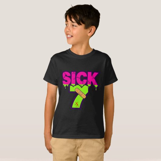 Sick Seven Meme Tee Six Seven Fun Wordplay Drip  Tシャツ (正面フル)
