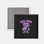 Sick Seven Meme Tee Six Seven Fun Wordplay Sick 7  マグネット (正面/裏面)
