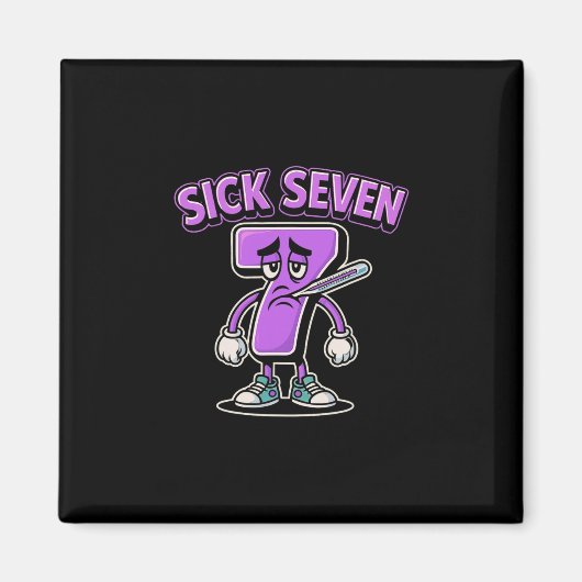 Sick Seven Meme Tee Six Seven Fun Wordplay Sick 7  マグネット (正面)