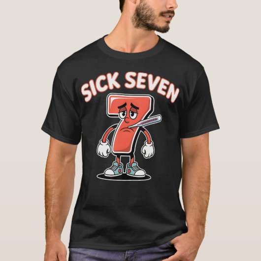 Sick Seven Meme Tee Six Seven Fun Wordplay Tシャツ (正面)
