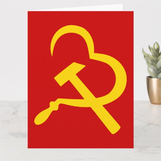 Sickle And Hammer, Heart, Love, Communism カード (小さな植物)