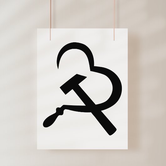 Sickle And Hammer, Heart, Love, Communism フォトプリント