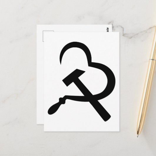 Sickle And Hammer, Heart, Love, Communism ポストカード (正面/裏面インサイチュ)