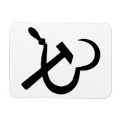 Sickle And Hammer, Heart, Love, Communism マグネット (横)