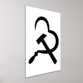 Sickle And Hammer, Heart, Love, Communism 箔ポスター (レイダウン)