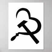 Sickle And Hammer, Heart, Love, Communism 箔ポスター (正面)