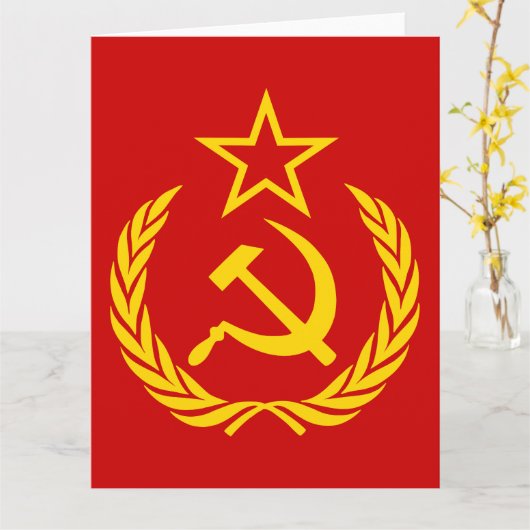Sickle And Hammer, USSR, CCCP, Communism カード (黄色い花)