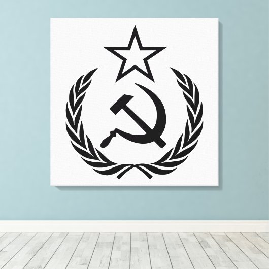 Sickle And Hammer, USSR, CCCP, Communism キャンバスプリント (インサイチュ (ウッドフロア))