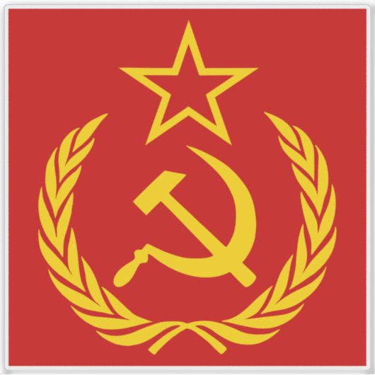 Sickle And Hammer, USSR, CCCP, Communism シール (正面)