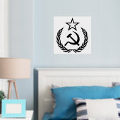 Sickle And Hammer, USSR, CCCP, Communism 箔ポスター (インサイチュ (寝室))