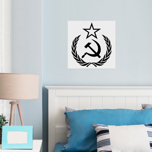 Sickle And Hammer, USSR, CCCP, Communism 箔ポスター (インサイチュ (寝室))