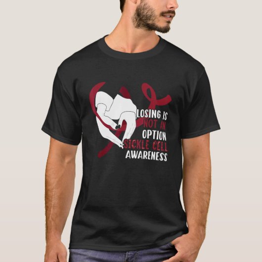 Sickle Cell Anemia Awareness   Burgundy Ribbon Tシャツ (正面)