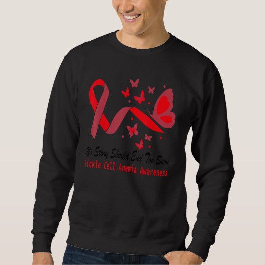 Sickle Cell Anemia Awareness Butterfly Support Red スウェットシャツ (正面)