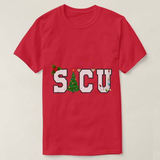 SICUクリスマス外科集中eユニットナースXma Tシャツ (デザイン正面)